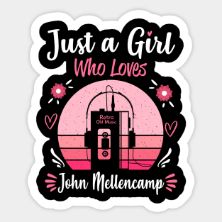 Just A Girl Who Loves John Mellencamp Retro Vintage Sticker